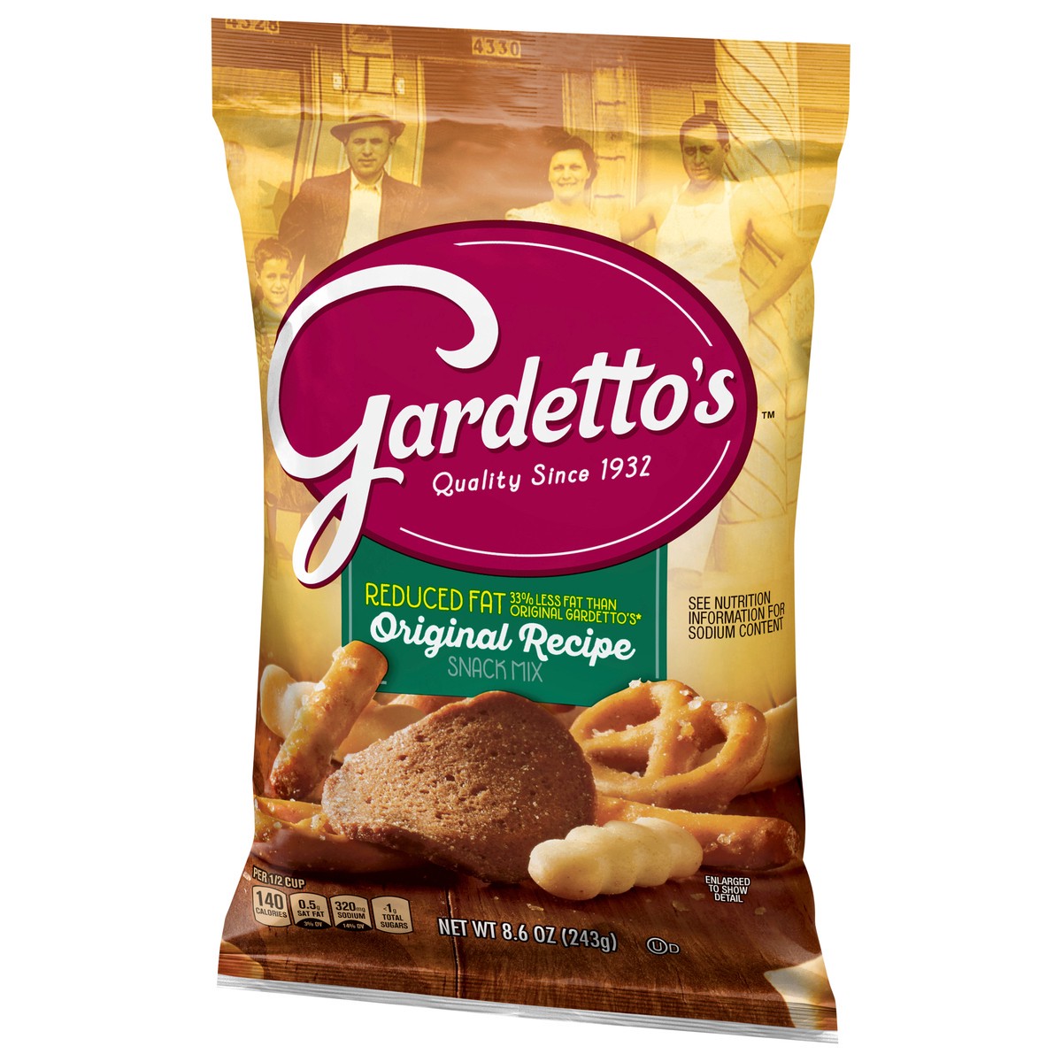 slide 7 of 14, Gardetto's, Snack Mix, Original Recipe, Reduced Fat, 8.6 oz. Bag, 8.6 oz