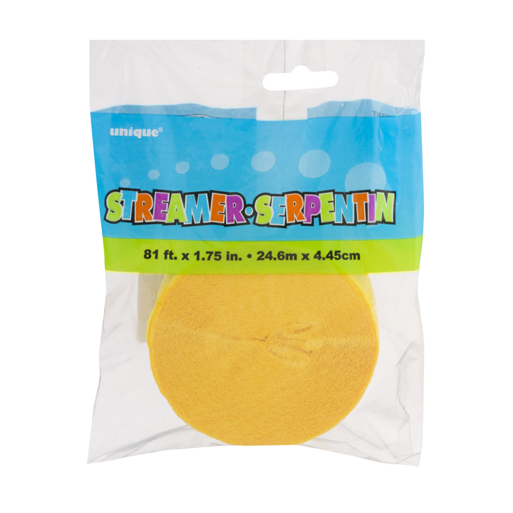 slide 1 of 1, Unique Industries Unique Streamer-Serpentin 81 Ft Yellow, 81 ft