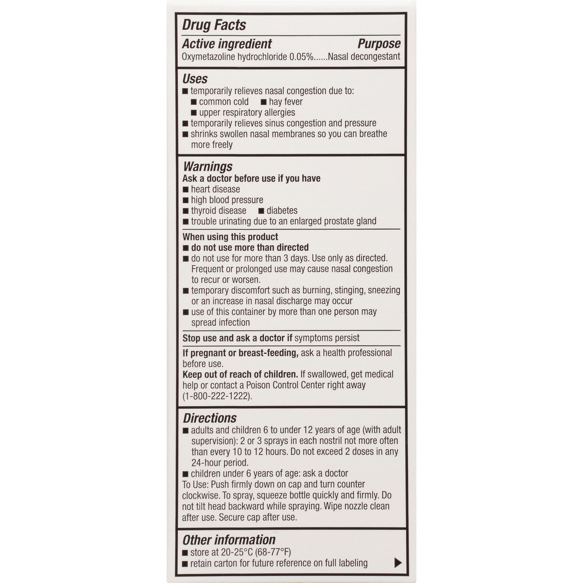 slide 5 of 9, TopCare Allergy Sinus Nasal Decongestant Oxymetazoline Hcl 0.05% Spray, 1 fl oz