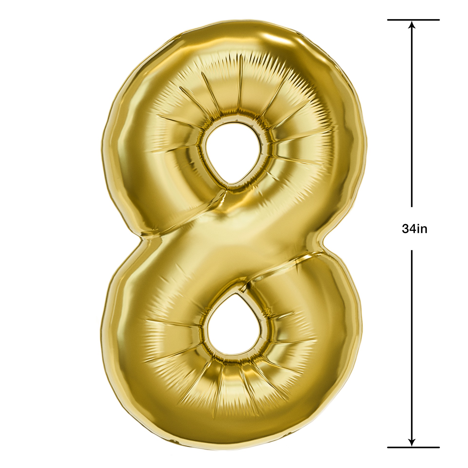 slide 2 of 3, American Greetings Large Gold Foil Number '8' Balloon, 1 ct