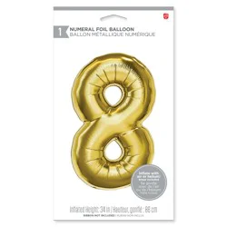 American Greetings Large Gold Foil Number '8' Balloon