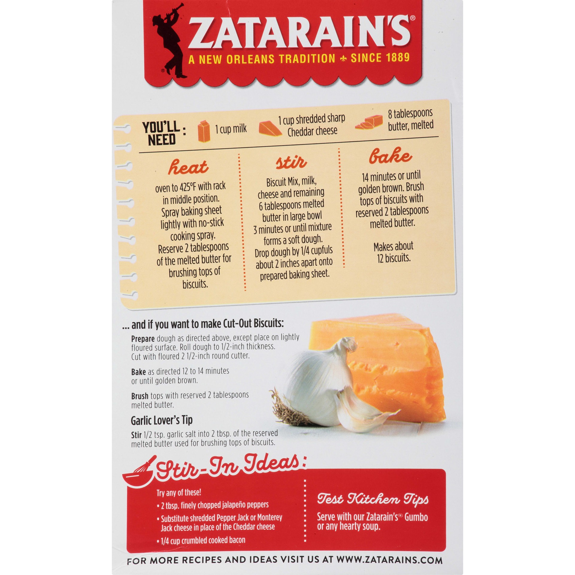 slide 4 of 5, Zatarain's Cheddar Garlic Biscuit Mix, 11 oz, 11 oz