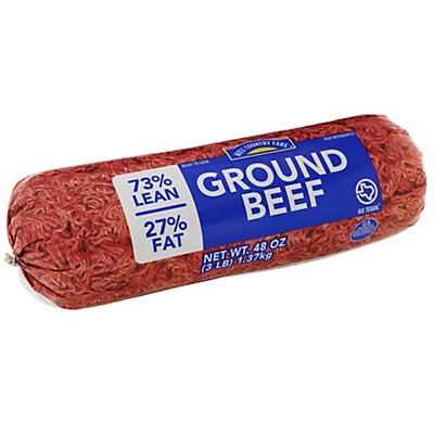 slide 1 of 1, Hill Country Fare 73% Lean Ground Beef, 3 lb