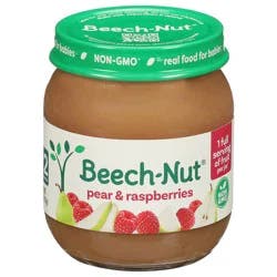 Beech-Nut Real Stage 2 (6+ Months) Pear & Raspberries Food for Babies 4 oz