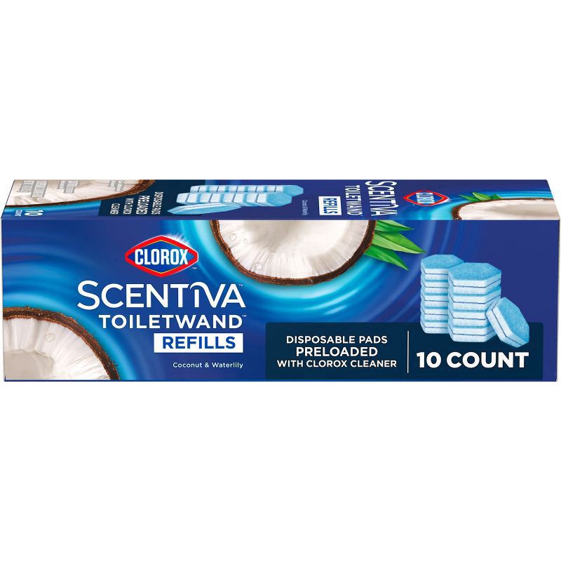 slide 6 of 14, Scentiva Toiletwand Refills Coconut & Waterlily Disposable Pads 10 Each, 10 ct