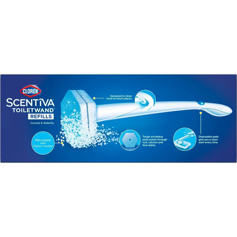 slide 5 of 14, Scentiva Toiletwand Refills Coconut & Waterlily Disposable Pads 10 Each, 10 ct