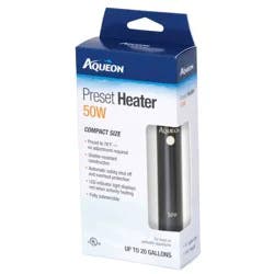 Aqueon Preset Aquarium Heater Black, 50 Watts, Up to 20 Gallons