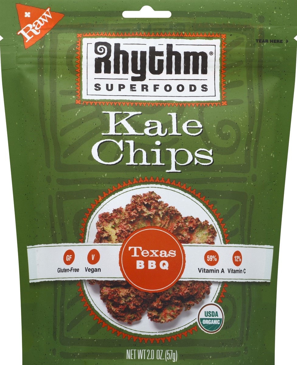 slide 2 of 3, Rhythm Superfoods Texas BBQ Kale Chips, 2 oz