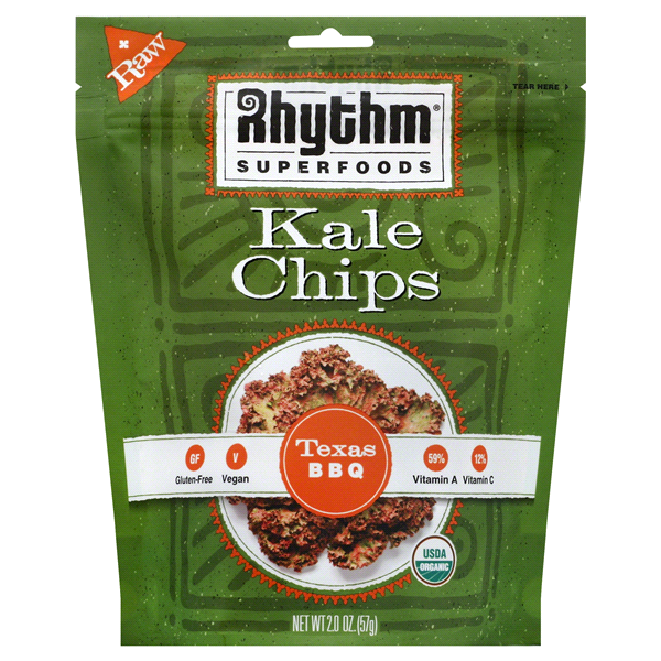 slide 1 of 1, Rhythm Superfoods Texas BBQ Kale Chips, 2 oz