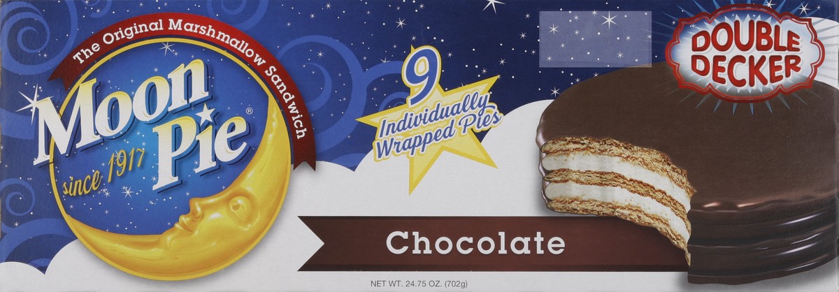 slide 3 of 4, Moon Pie Marshmallow Sandwich, Chocolate, Double Decker, 9 ct