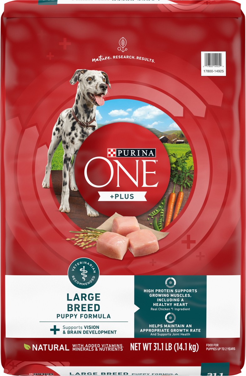 slide 9 of 9, ONE Purina ONE Plus Large Breed Puppy Food Dry Formula, 31.1 lb