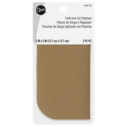 Dritz Iron-On Twill Patches Khaki