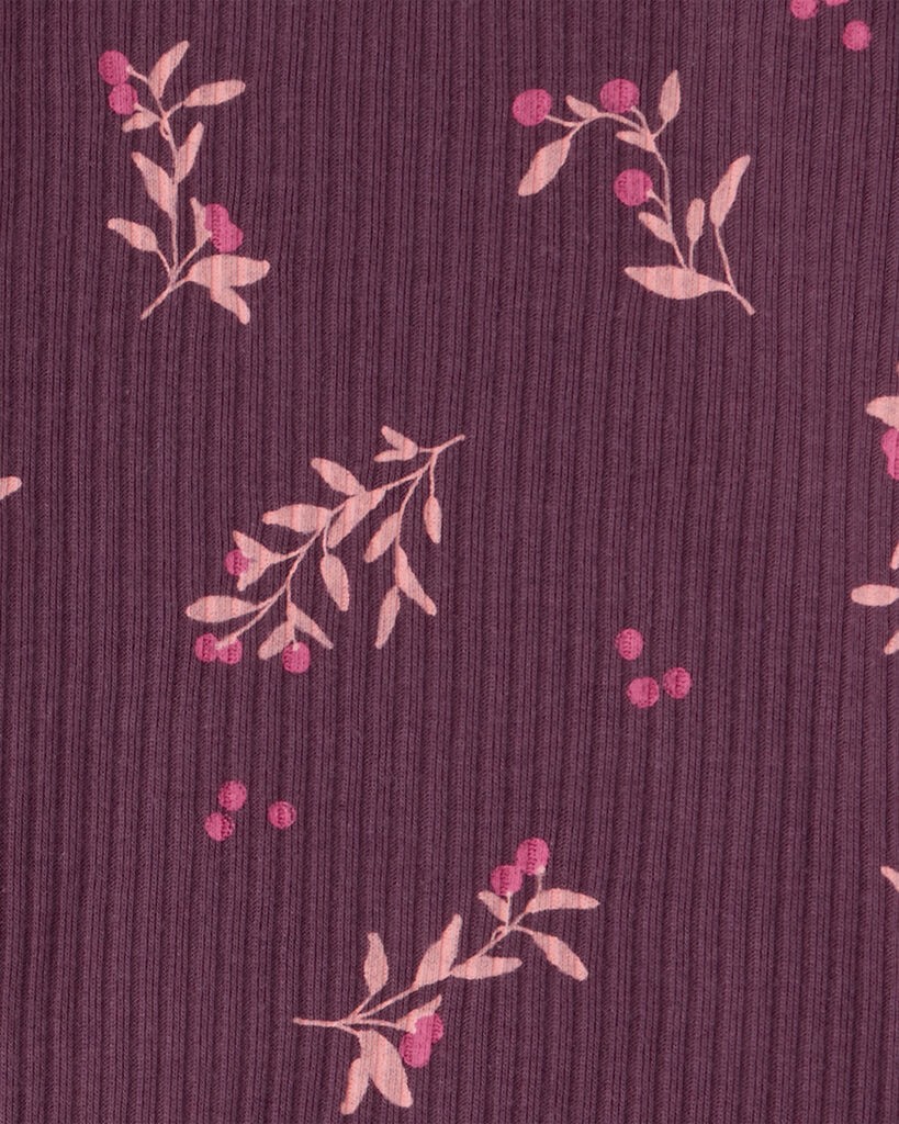 slide 4 of 5, Carter's Baby Girl 3-Piece Floral Long-Sleeve Bodysuit & Pant Set - Purple/White Red/White 9M, 3 pc