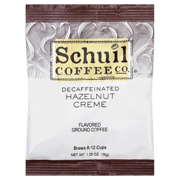 slide 1 of 1, Schuil Coffee Co. Decaffeinated Hazelnut Creme Flavored Ground Coffee, 1.25 oz