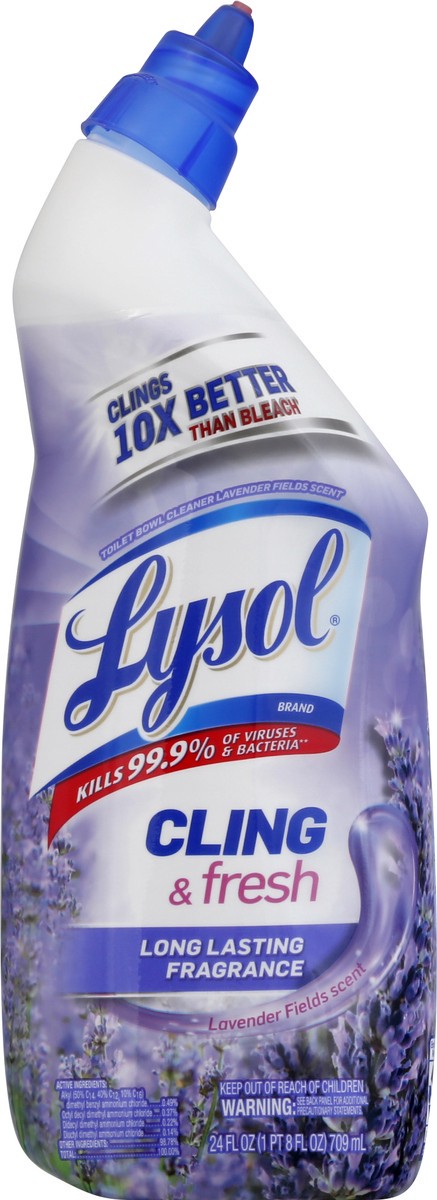 slide 8 of 11, Lysol Cling & Fresh Lavender Fields Scent Toilet Bowl Cleaner 24 oz, 24 oz