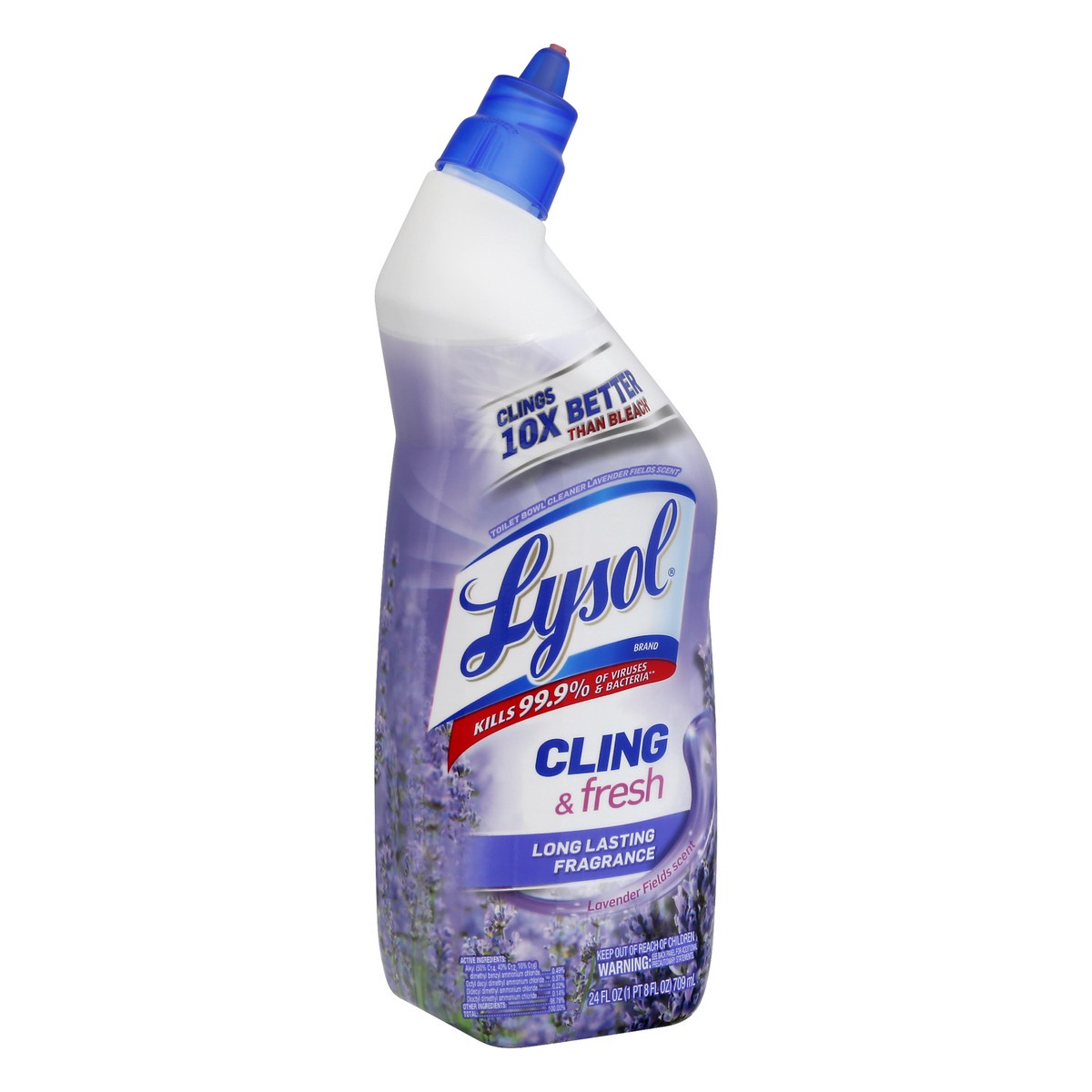 slide 11 of 11, Lysol Cling & Fresh Lavender Fields Scent Toilet Bowl Cleaner 24 oz, 24 oz