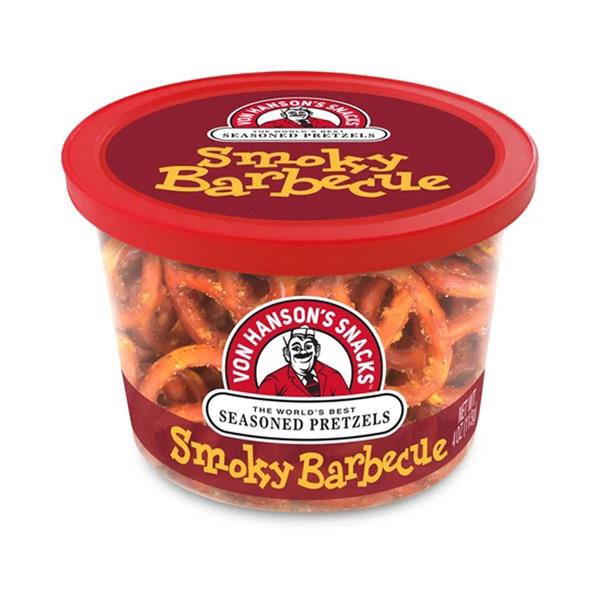 slide 1 of 1, Von Hansons Von Hanson's Smoky Bbq Seasoned Pretzels, 4 oz