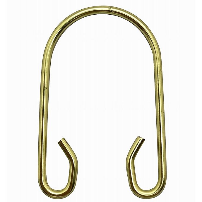 slide 1 of 1, Haven Stainless Steel Double U-Shaped Shower Hooks - Matte Gold, 12 ct