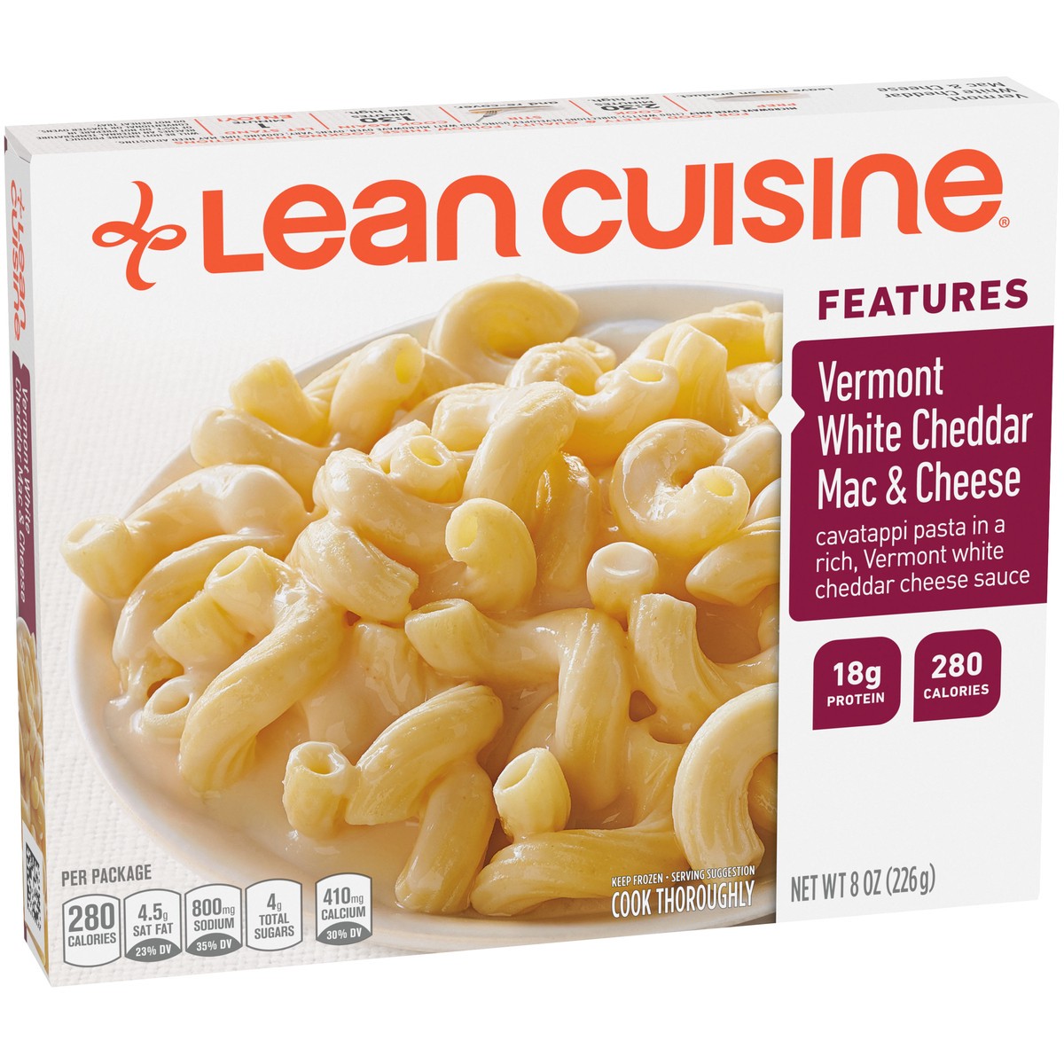slide 2 of 9, Lean Cuisine Frozen Meal Vermont White Cheddar Mac and Cheese, Protein Kick Microwave Meal, Microwave Macaroni and Cheese Dinner, Frozen Dinner for One, 8 oz