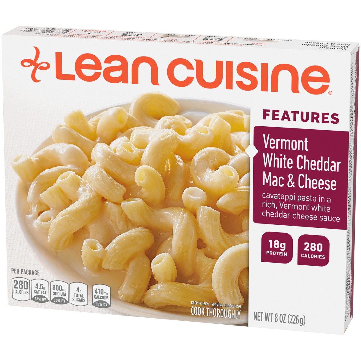 slide 3 of 9, Lean Cuisine Frozen Meal Vermont White Cheddar Mac and Cheese, Protein Kick Microwave Meal, Microwave Macaroni and Cheese Dinner, Frozen Dinner for One, 8 oz