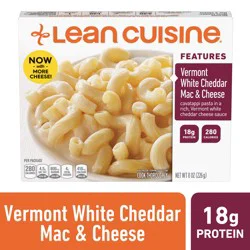 Lean Cuisine Frozen Meal Vermont White Cheddar Mac and Cheese, Protein Kick Microwave Meal, Microwave Macaroni and Cheese Dinner, Frozen Dinner for One