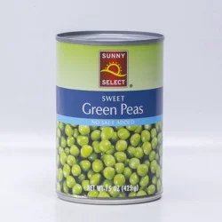 Sunny Select Peas, No Salt - 15 oz