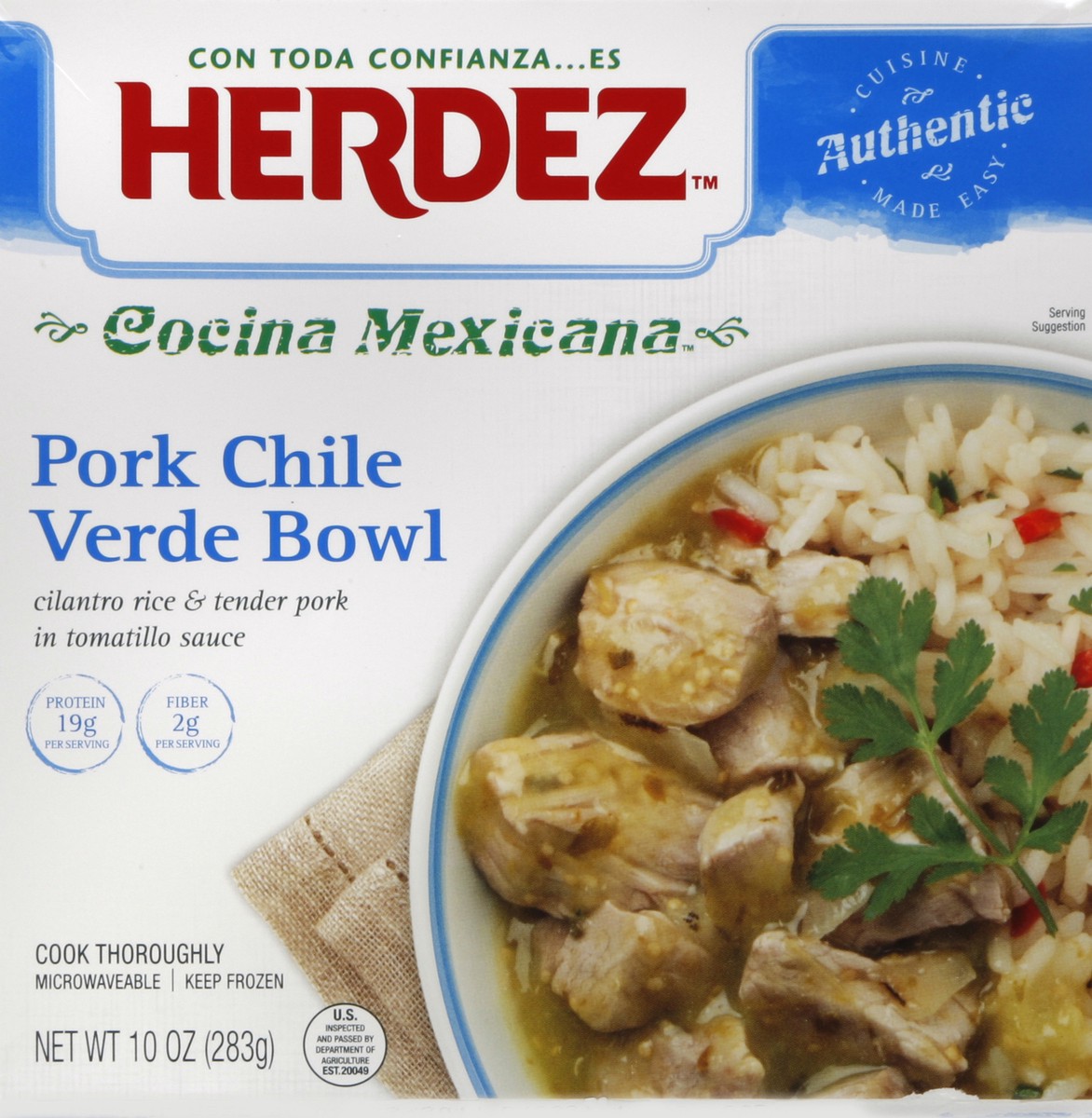 slide 4 of 4, Herdez Pork Chile Verde Bowl 10 oz, 10 oz