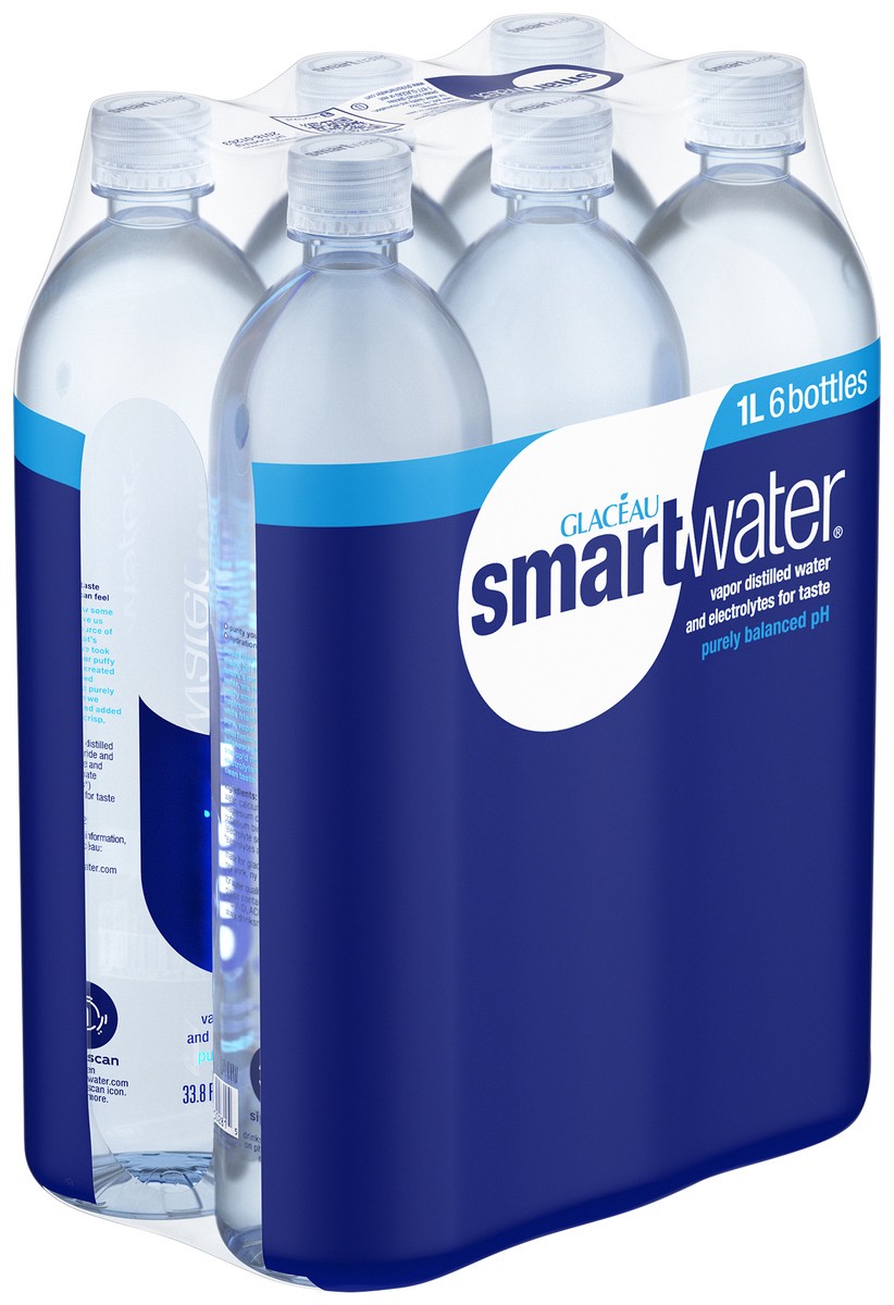 slide 2 of 5, smartwater Bottles - 6pk/33.8 fl oz, 6 ct; 33.8 fl oz