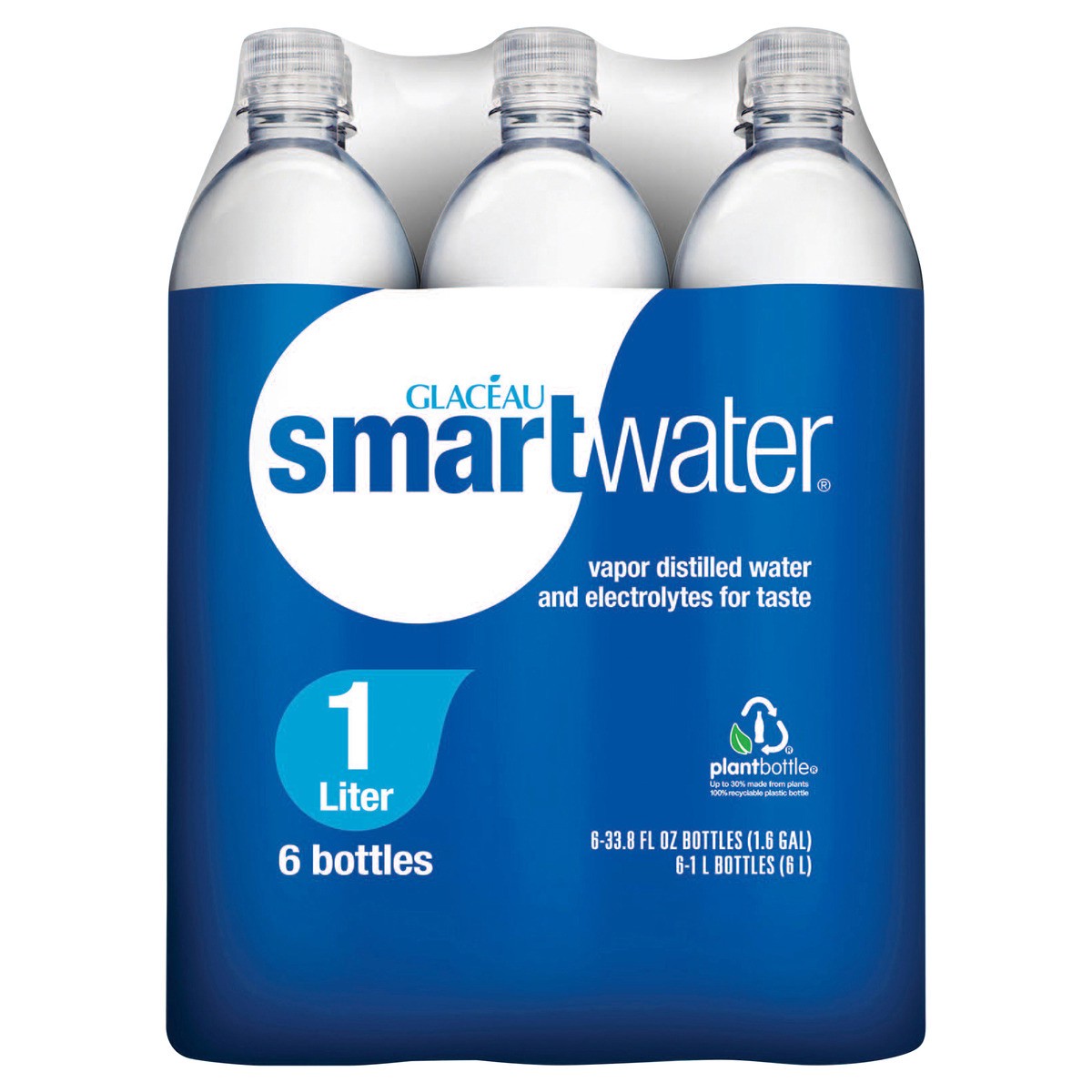 slide 1 of 5, smartwater Bottles - 6pk/33.8 fl oz, 6 ct; 33.8 fl oz