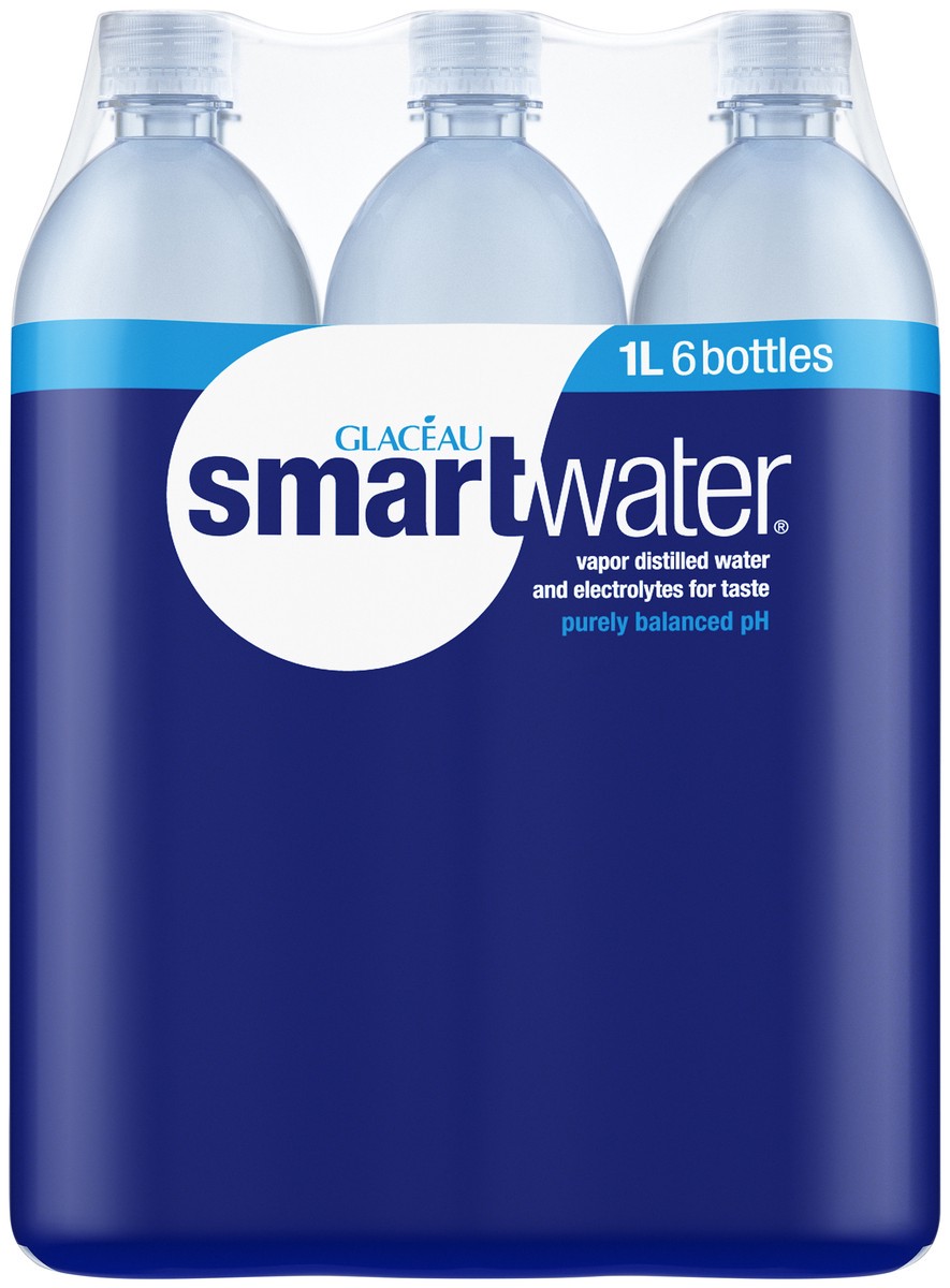 slide 1 of 5, smartwater Water, 6 ct; 33.8 fl oz
