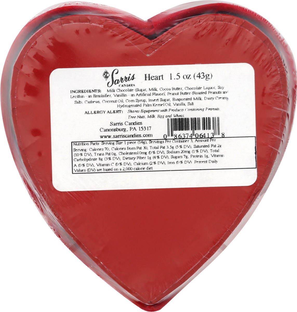 slide 4 of 7, Sarris Candies Heart 1.5 oz, 1.5 oz