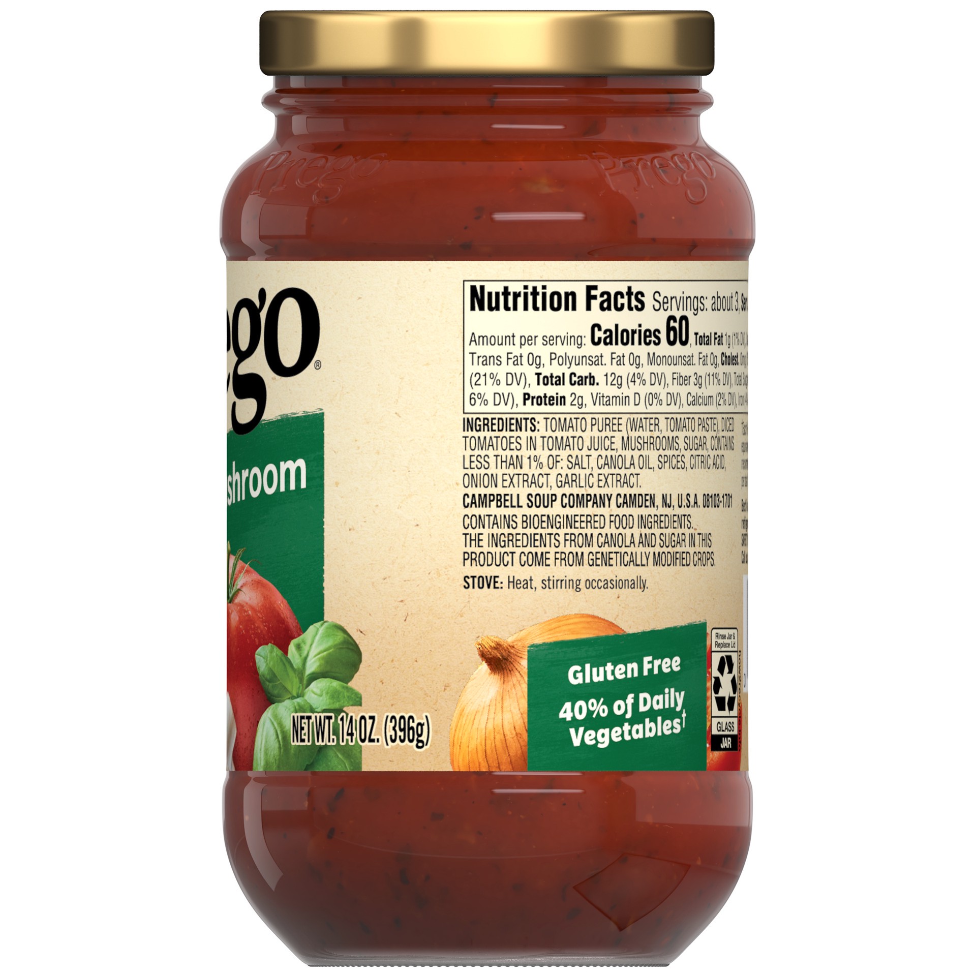 slide 4 of 5, Prego Mushroom Pasta Sauce, 14 oz Jar, 14 oz