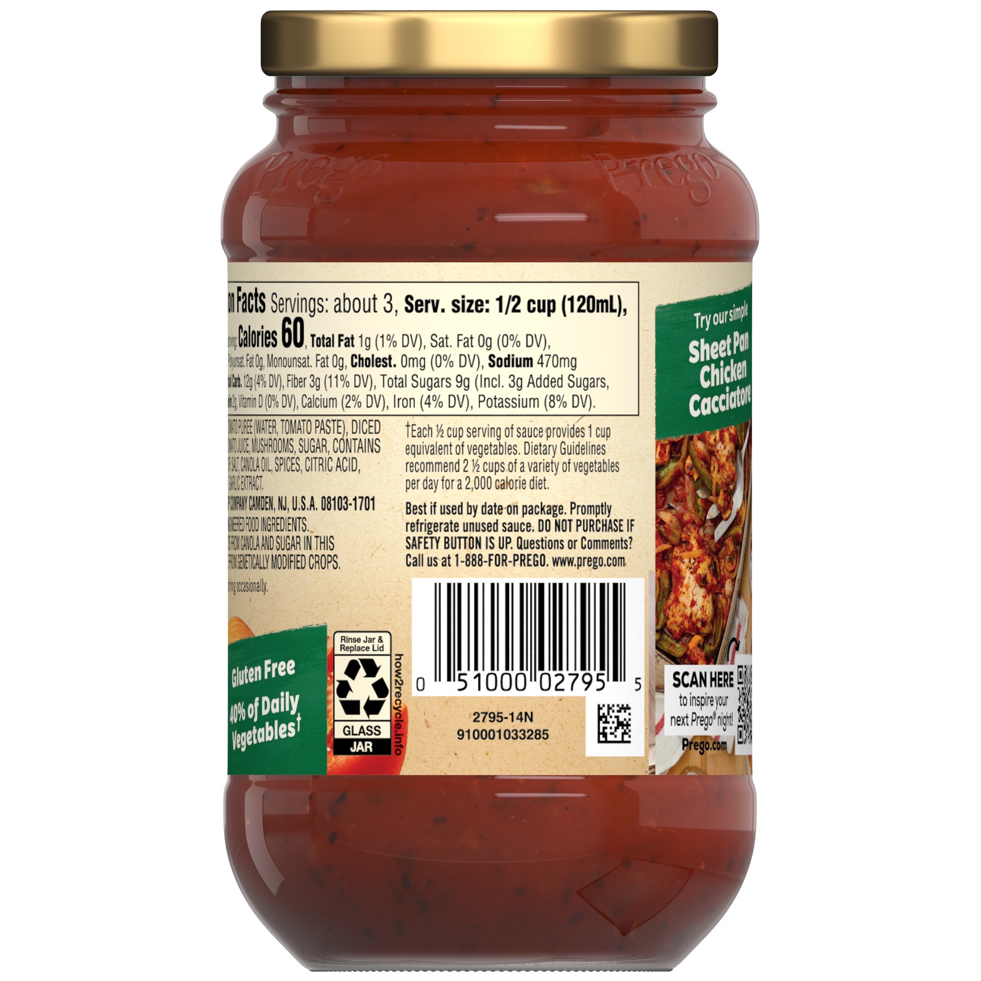 slide 2 of 5, Prego Mushroom Pasta Sauce, 14 oz Jar, 14 oz