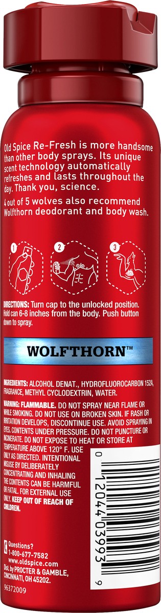 slide 2 of 3, Old Spice Wolfthorn Refresh Body Spray, 3.75 oz