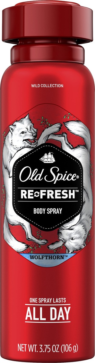 slide 3 of 3, Old Spice Wolfthorn Refresh Body Spray, 3.75 oz