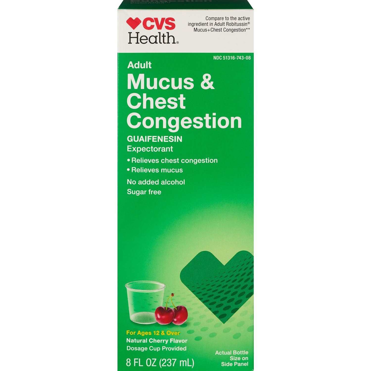 slide 1 of 8, CVS Health Non Drowsy Tussin Adult Chest Congestion, 8 Oz, 1 ct