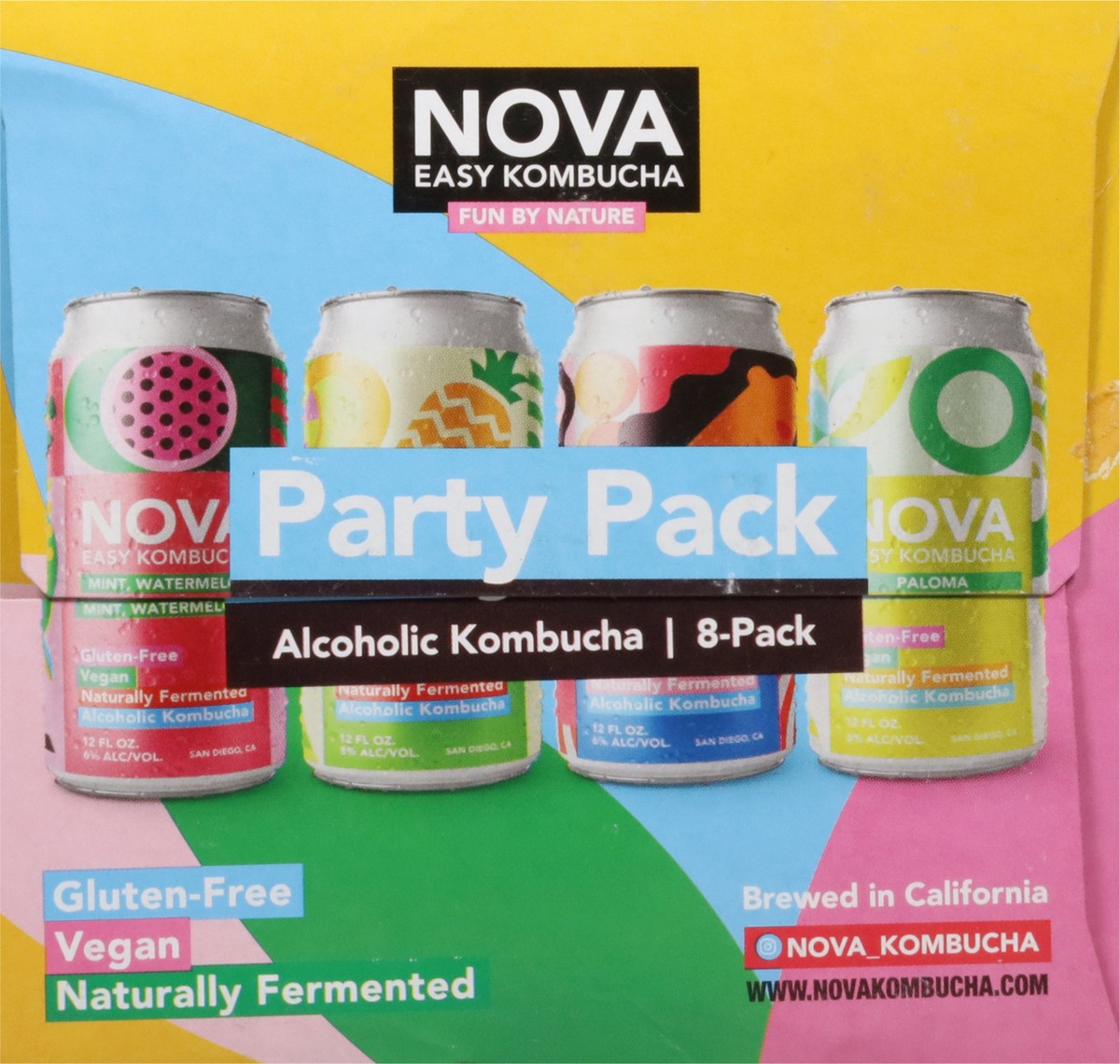 slide 5 of 13, Nova Easy Kombucha Party Variety Pack 8 Pack In Cans - 12 Fl. Oz., 12 fl oz