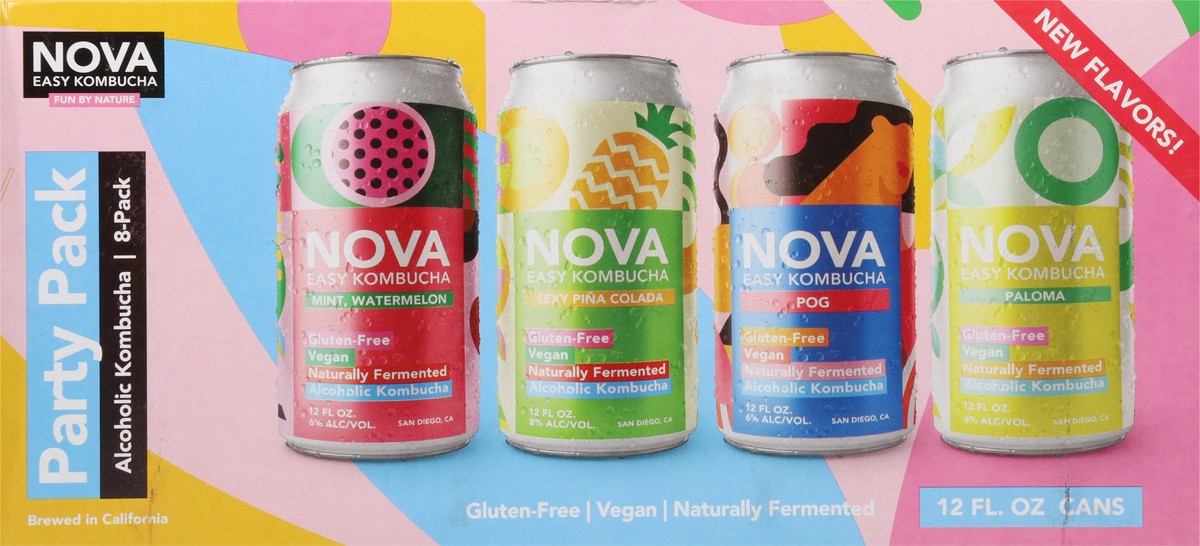 slide 10 of 13, Nova Easy Kombucha Party Variety Pack 8 Pack In Cans - 12 Fl. Oz., 12 fl oz