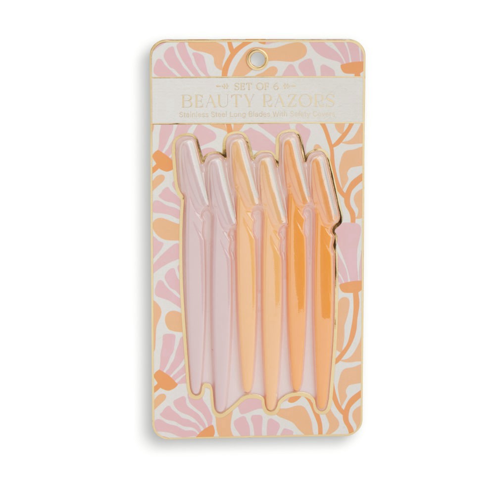 slide 2 of 2, Core Home Large Head Facial Razors Set, 6 ct