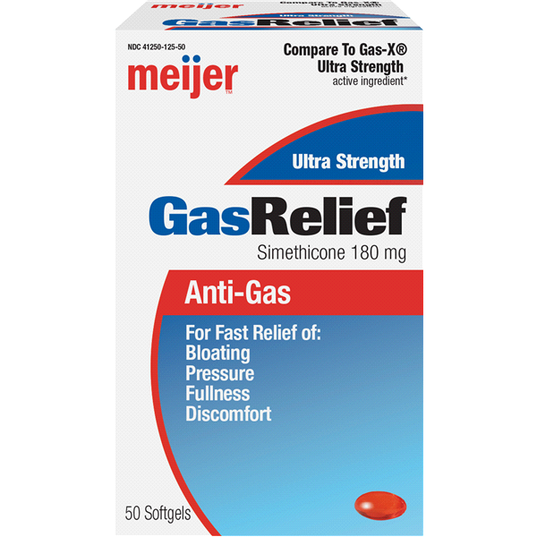 slide 1 of 1, Meijer Ultra Strength Gas Relief Softgels, 50 ct