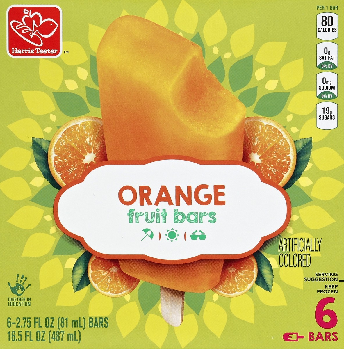 slide 3 of 4, Harris Teeter Fruit Bars - Orange, 16.5 oz