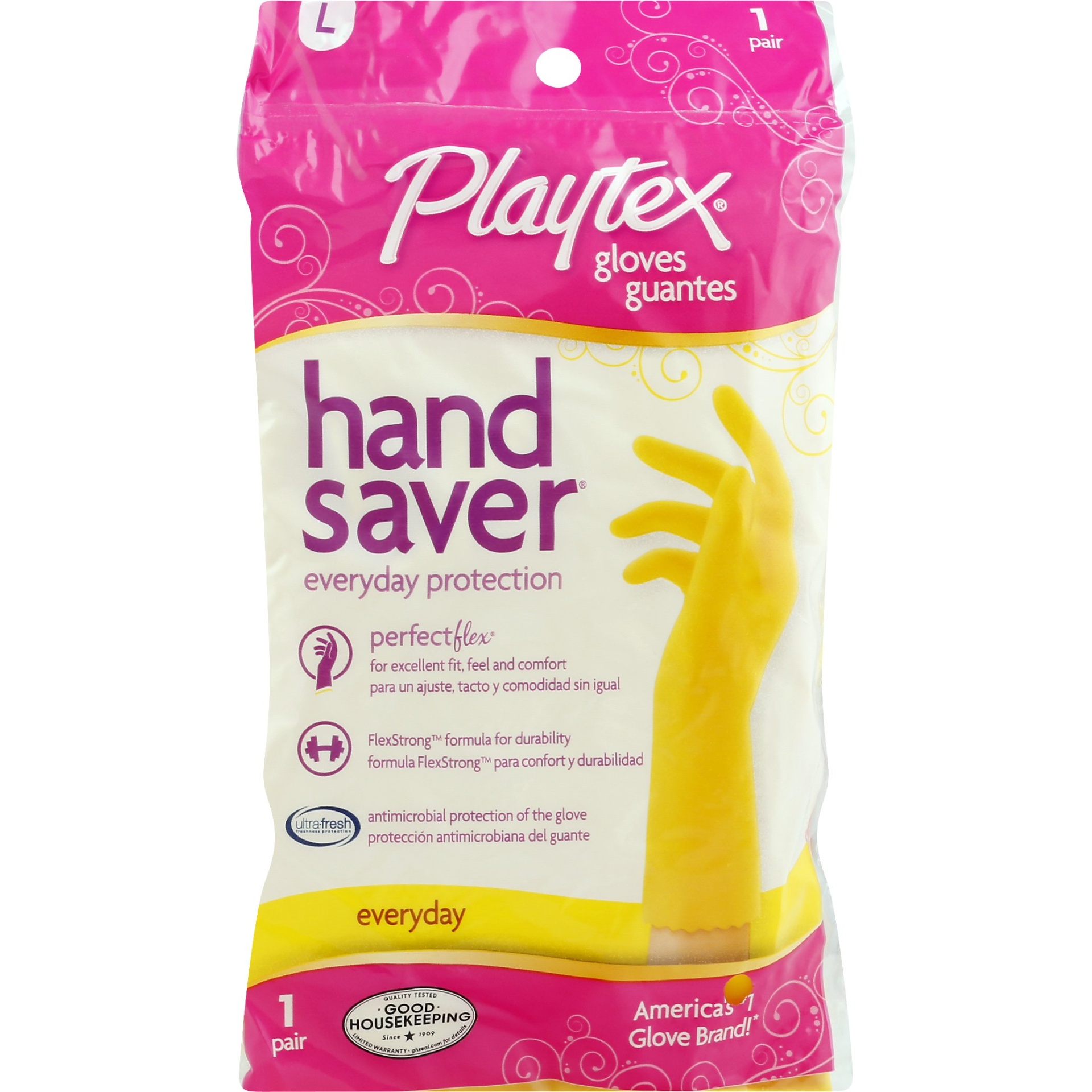 slide 1 of 1, Playtex Large HandSaver Gloves, 1 ct