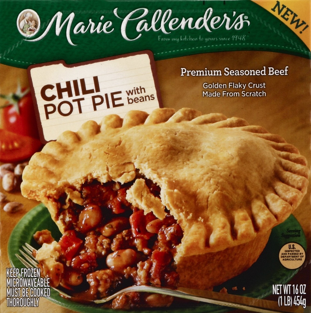 slide 3 of 4, Marie Callender's Chili Pot Pie With Beans, 16 oz