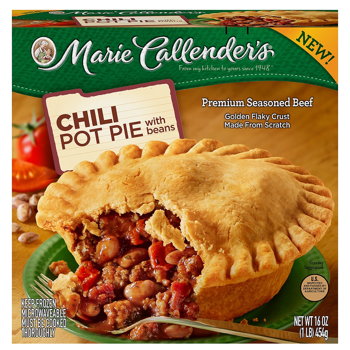 slide 1 of 4, Marie Callender's Chili Pot Pie With Beans, 16 oz