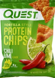 Quest Protein Chips, Chili Lime Flavor, Tortilla Style - 4 oz