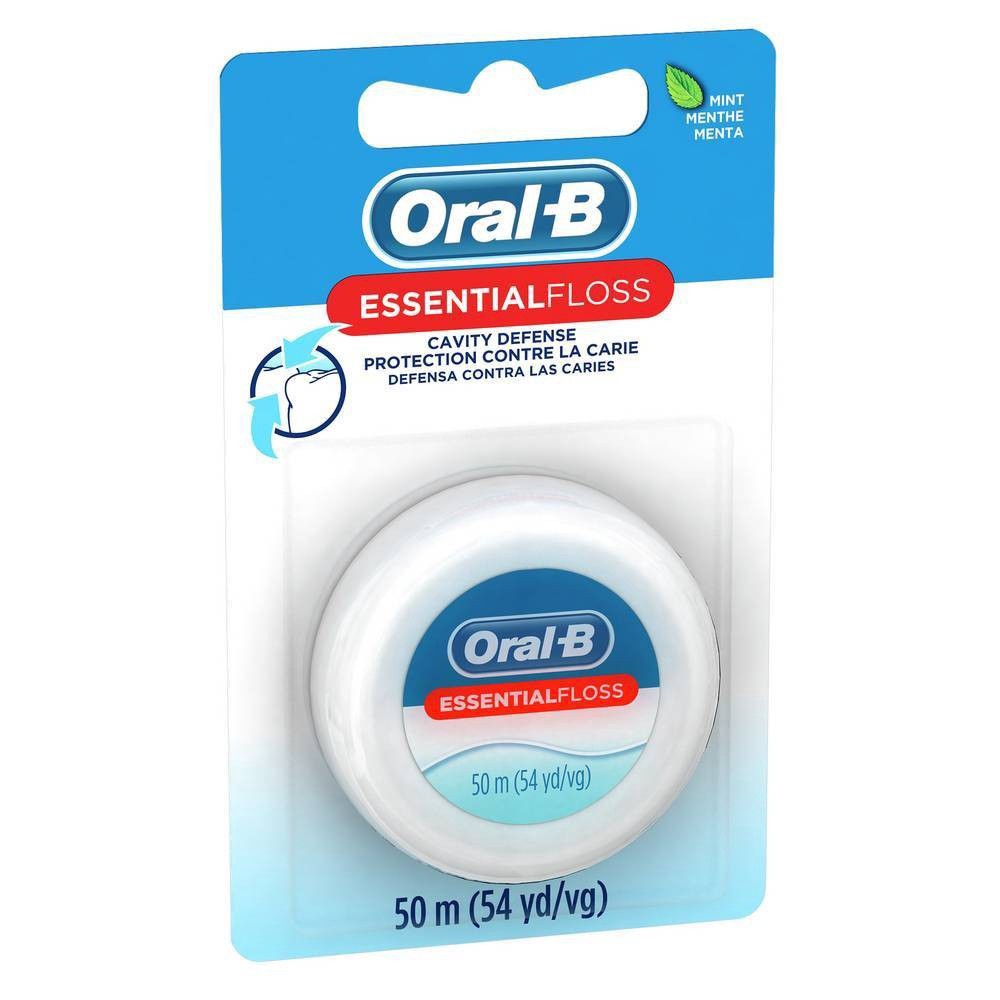 slide 2 of 4, Oral-B EssentialFloss Mint Dental Floss, Cavity Defense, Waxed, 50m, 1 ct