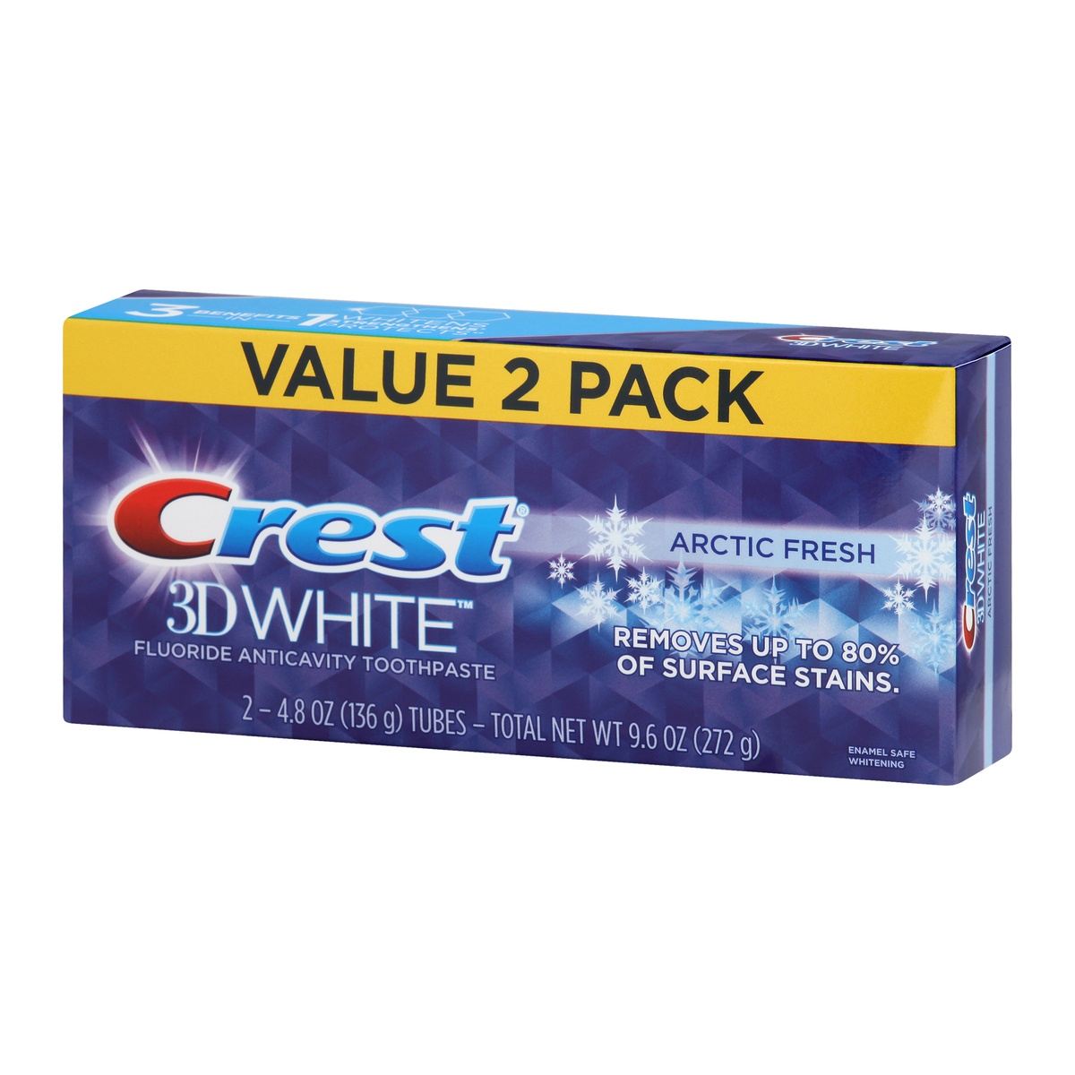 slide 3 of 8, Crest 3D White Arctic Fresh Whitening Toothpaste - Icy Cool Mint, 2 ct; 4.8 oz