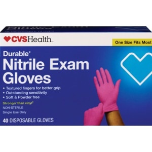 slide 1 of 1, CVS Health Durable Nitrile Exam Gloves, 40 ct