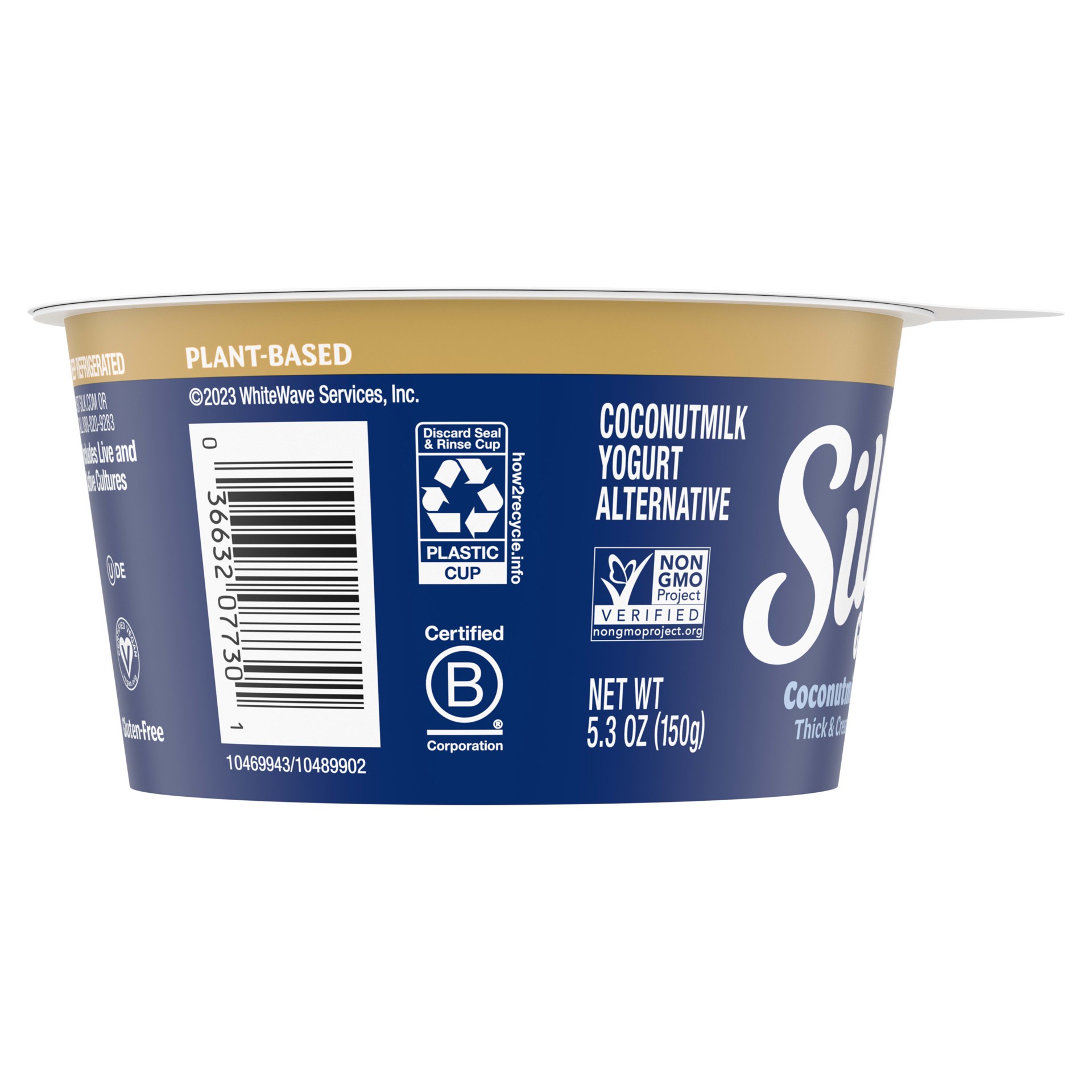 slide 2 of 5, Silk Vanilla Dairy Free, Greek Style Coconut Milk Yogurt Alternative, Thick and Creamy Plant Based Yogurt with 10 Grams of Protein, 5.3 OZ Container, 5.3 oz