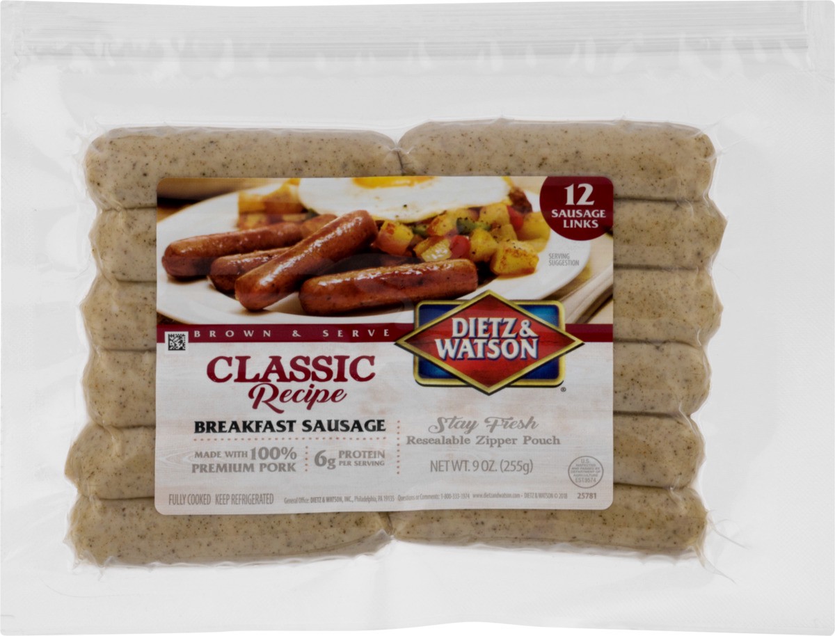 slide 6 of 9, Dietz & Watson Pork Breakfast Sausage, 9 oz